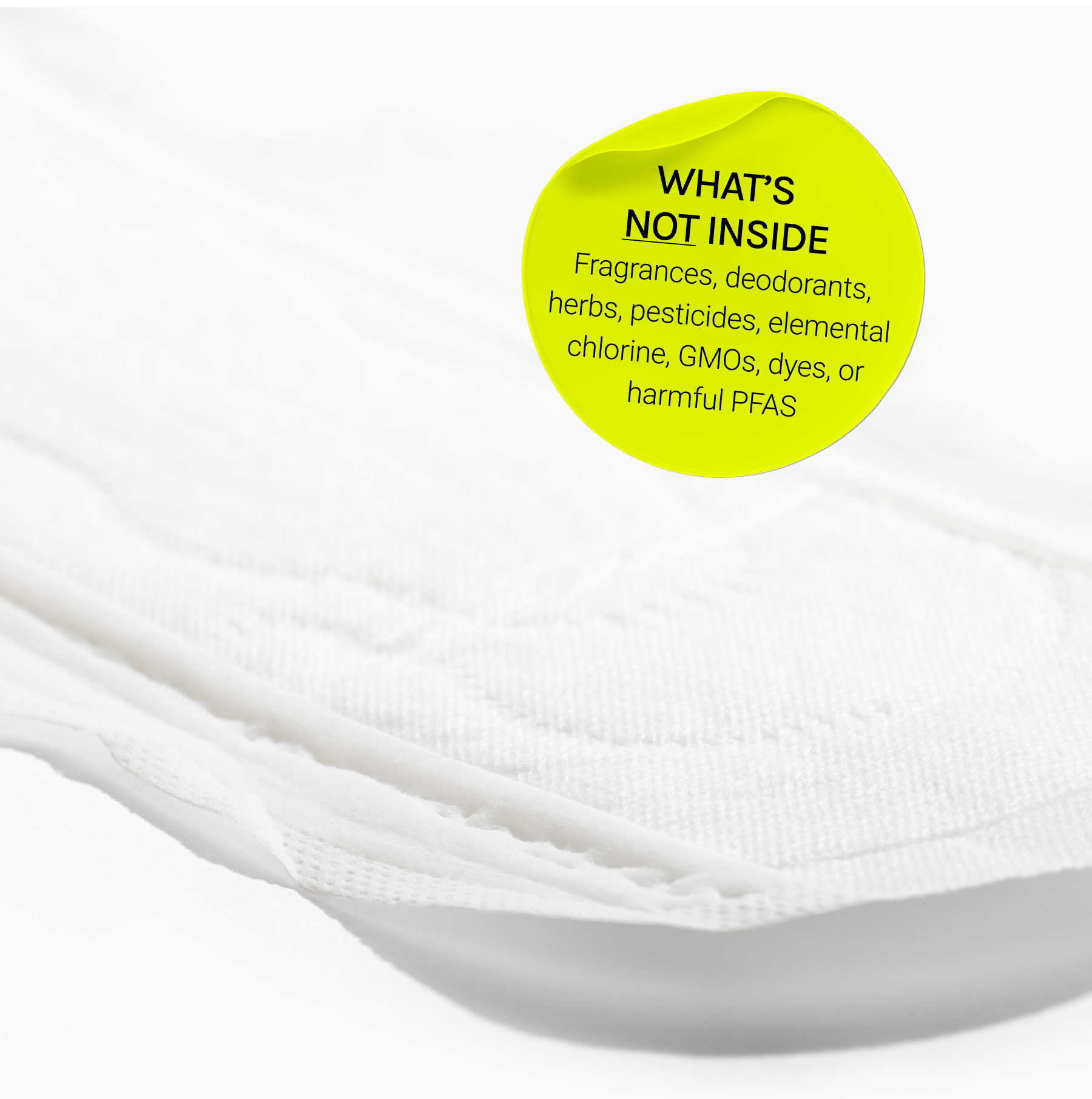 regular pad with text highlighting materials and ingredients not included